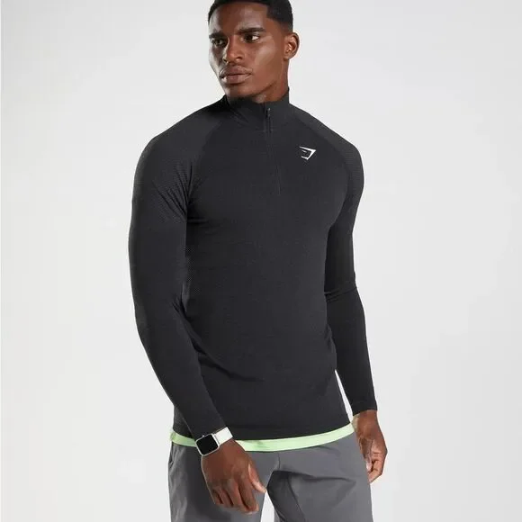Gymshark Shirts Gymsharkvital Seamless Zip Size S Black
